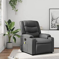 Maison Chic Fauteuil Relax pour salon, Fauteuil de massage inclinable Gris Similicuir -GKD42756