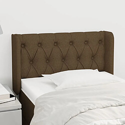 vidaXL Tête de lit avec oreilles Marron Foncé 83x16x78/88 cm Tissu