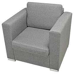 Avis Helloshop26 Fauteuil chaise siège lounge design club sofa salon tissu gris clair 1102084/3