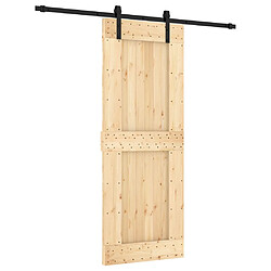 vidaXL Porte coulissante et kit de quincaillerie 80x210 cm pin massif