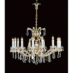 Lumière Chandelier sans abats jours Karlova Or cristal 17 ampoules 65cm