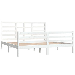 Acheter Maison Chic Lit Super King - Cadre de lit,Structure du lit Contemporain pour chambre Blanc Bois massif 180x200 cm -MN60532