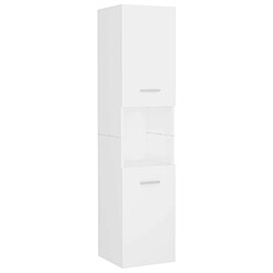 Maison Chic Armoire de salle de bain,Meuble de rangement,Meuble haut Blanc 30x30x130 cm Aggloméré -GKD967027