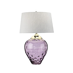 Avis Elstead Lighting Lampe de table Samara Verre transparent,acier,fausse soie, Verre teinté prune