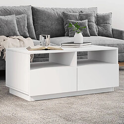 ComfortXL Table Basse Avec Lumières LED Blanc 90x49x40 Cm