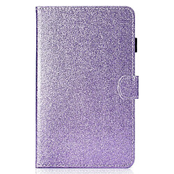 Etui en PU en poudre scintillante avec support et porte-cartes violet pour votre Apple iPad mini (2021)/iPad mini 6