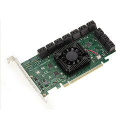 Kalea-Informatique Carte PCIe 3.0 16x avec 20 ports SATA 6G. Chipset ASM1812 et ASM1064.