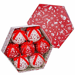 BigBuy Christmas Boules de Noël Blanc Rouge Papier Polyfoam Bonhomme de Neige 7,5 x 7,5 x 7,5 cm (7 Unités)