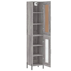 Avis vidaXL Buffet haut Sonoma gris 34,5x34x180 cm Bois d'ingénierie