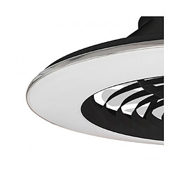 Luminaire Center Plafonnier ventilateur Alisio blanc noir 1 ampoule 19,5cm pas cher