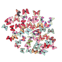 Avis 150Pcs forme de papillon dessin coloré boutons en bois pour la couture artisanat bricolage