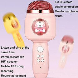 Yonis Microphone Enfant Bluetooth Sans Fil Rose pas cher