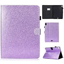 Wewoo Housse Étui Coque Pour iPad Pro 11 2018 Etui à rabat horizontal en cuir avec poudre de scintillement support et fente carte Violet