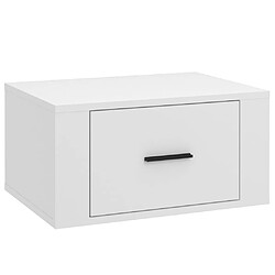 vidaXL Table de chevet murale Blanc 50x36x25 cm