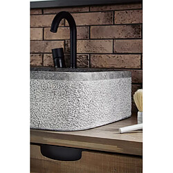 Pegane Vasque à poser / lavabo en marbre coloris gris aspect pierre mat - Longueur 50 x Hauteur 15 x Profondeur 38 cm pas cher