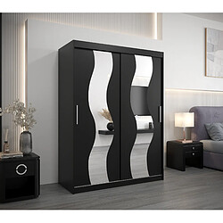 Abiks Meble Armoire Sewilla à portes coulissantes 200/150/62 2 portes (noir/noir)