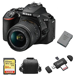 NIKON D5600 KIT AF-P 18-55MM F3.5-5.6G VR + 64GB SD card + camera Bag + EN-EL14A Battery + Memory Card Reader