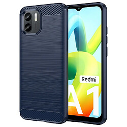 Htdmobiles Coque pour Xiaomi Redmi A1 / A1 Plus - housse etui silicone gel carbone + verre trempe - BLEU FONCE