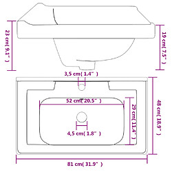 vidaXL Évier de salle de bain - Blanc pas cher