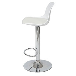 Avis Mendler 2x Tabouret de bar HWC-B14, cuir synthétique ~ blanc