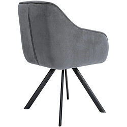 Acheter Decoshop26 Chaise de salle à manger x1 design moderne confortable en velours gris foncé piétement stable à quatre pieds en métal 10_0002338