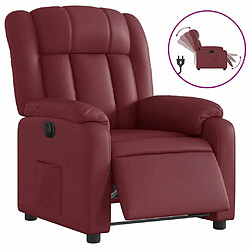 Maison Chic Fauteuil Relax pour salon, Fauteuil inclinable électrique Rouge bordeaux Similicuir -GKD32042