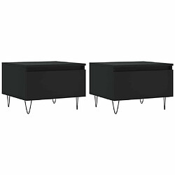 Maison Chic Lot de 2 Tables basses,Table Console pour salon noir 50x46x35 cm bois d'ingénierie -MN90972