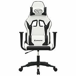 Avis Maison Chic Chaise de jeu, Chaise gaming de massage, Fauteuil gamer d'ordinateur,Chaise de Bureau Blanc et noir Similicuir -GKD71236