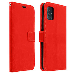 Avizar Housse Samsung Galaxy A51 Porte-carte Fonction Support Vintage rouge