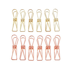 reliure à queue longue en métal creux pinces trombones 6 pièces 5.3x2cm or pas cher