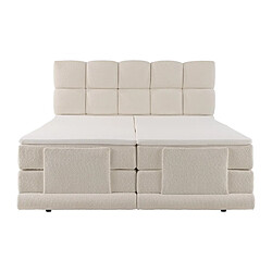 Acheter Vente-Unique Ensemble complet boxspring tête de lit + sommiers relaxation électrique + matelas + surmatelas - 2 x 90 x 200 cm - Tissu bouclette - Beige - OMILA de PALACIO