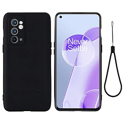 Coque en silicone anti-scratch, avec sangle, noir pour votre OnePlus 9RT 5G