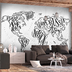 Artgeist Papier peint Retro Continents - Gris