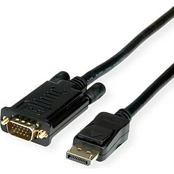 ROLINE Cable DisplayPort-VGA, DP St - VGA St, Noir, 3 m pas cher