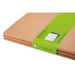 Acheter Set de 3 cahiers Moleskine kraft 19 x 25 cm ivoire sans quadrillage 120 pages