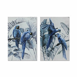 Cadre DKD Home Decor Perroquet Tropical (60 x 2,5 x 90 cm) (2 Unités)