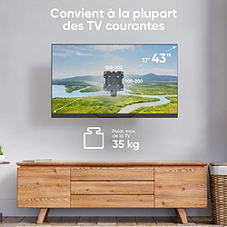 ONKRON Bras TV Mural Articulé pour 17 - 43 Pouces TV & Ecran Poids jusqu'à 35 kg - Accroche TV Mural avec VESA 100x100 - 200x200 mm/Support Mural TV Orientable et Inclinable et Pivotant M4SR-B Noir