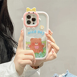 GUPBOO Étui pour iPhone11ProMax Summer Lawn Bear English Girl Phone Case Soft