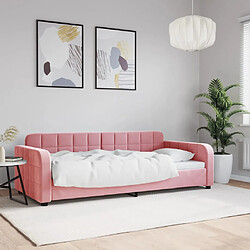 vidaXL Lit de repos sans matelas rose 90x200 cm velours