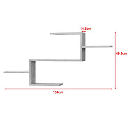 Helloshop26 Étagère murale stylée meuble mural de rangement 104 cm effet béton gris 03_0005206