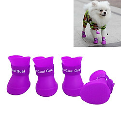 Wewoo Belles chaussures chien chiot couleur Violet bonbon de bottes en caoutchouc imperméables de pluie, L, taille: 5,7 x 4,7 cm