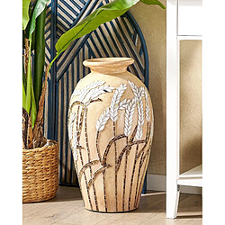 Beliani Vase décoratif SINAMAR fait à la main Céramique 54 cm Beige sable