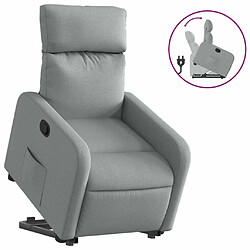 Maison Chic Fauteuil Relax pour salon, Fauteuil inclinable Gris clair Tissu -GKD24336