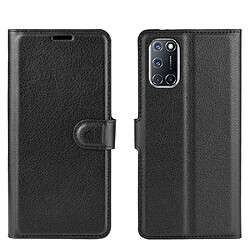 Etui en PU peau de litchi avec support noir pour votre Oppo A52/A92/A72