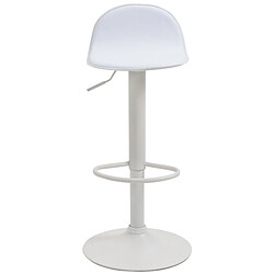 Avis Decoshop26 Lot de 2 tabourets de bar avec repose-pieds en PVC blanc pied trompète en métal blanc 10_0004263