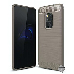 Htdmobiles Coque silicone gel carbone pour Huawei Mate 20 + verre trempe - GRIS