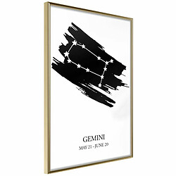 Paris Prix Affiche Murale Encadrée Zodiac Gemini I 20 x 30 cm Or