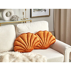 Beliani Lot de 2 coussins CONSOLIDA Velours Unicolore Orange