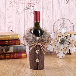 Wewoo Décorations de Noël Ensemble de vin Bow Bottle Set Hôtel Restaurant Décoration Props SoGray Burlap