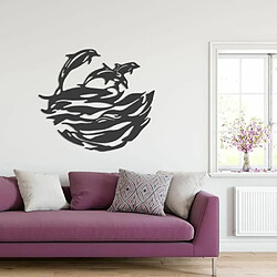 DEKORY Décoration Murale Dauphins géométrique en Métal 49 x 62 cm